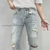 2023 Designer Ksubi Jeans Herren Mann Hosen RIP Denim Biker graue Lackierung Stretch Motorrad Knochen Halloween Lila Jeans für Herren 436GH