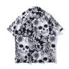 Squelette Floral Men's Shirt Summer Vintage Shirts For Men Maly Top