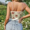 Frauen Tanks hohe Qualität 95% Polyester 5% Breahable Spandex Bandage Tops für eine Kleidungsboutique Sommerkorsettblumenblumen mit Gurmen