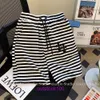 Mens shorts Classic niche ins print mens and womens Black white striped for womens 2024 new summer cross high waisted loose casual straight leg Have Original Logo