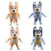 28 cm Blueys y Bingo Plush Toys Set Bandit Toyes suaves Animales de peluche Perro de Navidad Toy Chilli Heeler Puppy Family