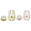 Candle Holders Geometric Hollow Shape Metal Iron Holder Indoor Decoration For Room