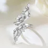 Cluster anneaux S925 Silver Ring Longlong Gold 2024 Instagram Style Diamond Horse Eye Oever Simple Simple