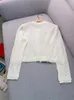 Tricots pour femmes "Tempérament doux" Grille en diamant blanc CARDIGAN CARDIGAN CARDIGAN SWEET ROUND COUCLE Veste à manches longues pour les femmes