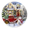 Horloges murales de Noël de noeuds convives arbre camion rond