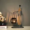 Candele Candele Girl Candlestick in stile europeo Casa romantico Ironali di ferro fragranti Decorazioni per la casa Creativa Arte pratica