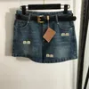 Floquer des shorts en jean à lettre brodée avec ceinture de créateurs de créateurs concepteurs classiques jeans hip hop pantalon court streetwear