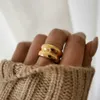 anello di lusso spesso anello per il bordo largo femminile a doppio strato semplice designer designer impermeabile