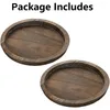Candele JHD -2PCS Porta vassoio in legno rustico - Piccolo piatto decorativo in legno per tavolo da pranzo per la fattoria