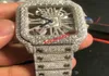 2022 Nowy szkielet Sier Moiss Anite Diamonds Watch Pass TT Kwarc Ruch Top Quality Men Luksus Sapphire zegarek z pudełkiem Master9740889