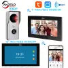 Intercom Tuya 7 10 -дюймовый видео Wi -Fi Intercom Tuya Smart Home Video Doorled System 1080p 140 ° Проводная камера для дверного звонка Полный сенсорный монитор