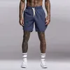Shorts masculinos esportes casuais casuais moda clássica de cor sólida suor respirável wicking prateleira elástica cintura solta solar pântica