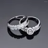 Cluster anneaux pubang fine bijoux 925 Silver Silver Oval Gem Band de bande de mariage créé Diamond Moisanite pour les cadeaux pour femmes