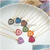 Colliers pendants Collier de coeur Colorf vintage