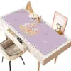 Cartoon Student Desk Mat Girl Style Style Style Crystal Velvet Tabletoth Tabletop PRÁTICA ESCRITA PRÁTICA