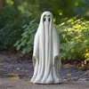 Party Decoration Ghost Statue White Resin Garden Sculpture Halloween Figurines For Home Room Desk Decor D