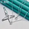 Pendant Necklaces DOTEFFIL Silver Color Jesus Cross Pendant Necklace 16/18/20/22/24/26/30 Inch Chain For Woman Man Charm Wedding Jewelry240408UARI