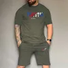 T-shirt da uomo Tute Trapstar a maniche corte con lettere arcobaleno ricamo asciugamano sfumato pantaloncini casual larghi set M-3XL