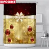 Rideaux de douche joyeux noël rideau étanche tissu polyester salle de bain de haute qualité nattes de bain imprimerie