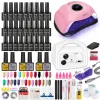 Dryers 90/24 W Uv Lamp Nail Set for Manicure Set 36& 12 Color Gel Varnish Set Nail Drill Hine Kit Nail File Tool Nail Extension Set