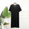 Large size night dress short sleeve modal cotton sleepwear nightgown women nightwear nightshirt gown loose long 240408