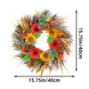 Decorative Flowers Sunflower Wreath Summer Wall Decor Artificial Wreaths Rustic Flower For Front Door Fireplace Indoor