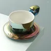 Cups Saucers Breakfast Ceramic Coffee Cup Luxury Aesthetic Reusable Personalized Gift Ideas Tassen Kaffee Kitchen Dining Bar Set