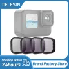 Kameralar Telesin ND8 ND16 ND32 CPL Lens Filtre Seti Alüminyum Alaşım Çerçevesi GoPro Kahraman 9 10 11 Siyah Eylem Kamerası ND CPL Lens Ekstra% 5%