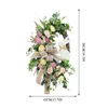 Flores decorativas Wrinalh Wreath Holiday Wedding Wedling Wall Door Artificial Garland Home Office Room Decoração Ornamento