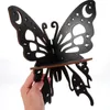 キャンドルホルダー蝶の形をしたコーナーシェルフウォールウッドフローティングクリスタルディスプレイベッドルーム