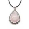 Naszyjniki wisiorek owalny naszyjnik z kamienia szlachetny dla kobiet półprzewodnikowy kamienie biżuterii