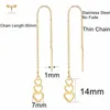 Orecchini a pennello Elegante catena lunga per donne in acciaio inossidabile Fit 2 3 fori per piercing auricolare link a pendente semplice