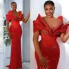 2024 Plus Size Aso Ebi Prom Dress Afton Donns Illusion Mermaid Formell klänning Birthday Party Dress Second Reception Dresses for African Black Women AM619