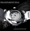 Armbandsur av 199A -mäns klockmodemekanism skelett transparent silver rostfritt stål automatiska mekaniska klockor för hane