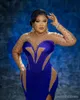 2024 Plus Size Aso Ebi Prom Dress for Special Occasions Illusion Mermaid Side Split Beaded Evening Dresses Elegant Birthday Dress Second Reception Gowns AM663