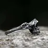 Cluster ringen Nieuwe vintage gotische stalen schedelringen man punk rock skeleton mannen ring mannelijke punk rock party juwelen accessoires gratis verzending240408