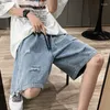 Marchio di moda per uomini maschi jeans hole streetwear harajuku denim dritte estate casual baggy strappato per il 2024 b67