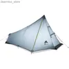 テントとシェルター3F ULギア740G Oudoor Ultralight Camping Tent 3シーズン1シングルパーソンプロフェッショナル15DナイロンコーティングロッドレステントL48