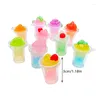 Dekoracje ogrodowe 2pcs Luminous Fruit Ice Cream Cup Ornament Mini kolor mikro krajobraz dekoracja Dollhouse Miniaturowa zabawka