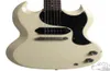 Custom Shop 1965 Polaris White Cream SG Junior Electric Guitar Single Black P90 Pickup Vintage Tuners Wrap arround Tailpiece7961720