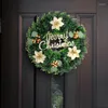 Dekorativa blommor 16 i julkrans konstgjord vinter bowknot blomma kransar ytterdörrdekor