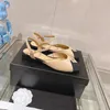 Sandals Shoes for Women Size34-41 Genuine Leather Med Heels Bombas de cristal Slingbacks Designer de verão Zapatillas Mujer