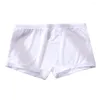 Underpants Chic Men Summer Boxers Breathable Sweat Absorption Pure Color Slim Fit Underwear Inner Wear Clothes