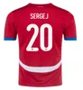 Maglie di calcio Repubblica Ceca Svizzera Svizzera in casa 24 Austria Red Blue White 2024 2025 Iceland Sports Football Shirts Sports Serbia Camisola Euro Cup Kolarov