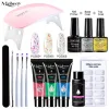 Dresses Mobray 15ml Extension Kit Glitter Clear Color Nail Art Set Crystal Fast Building Uv Gel Polish Acrylic Nail Tool Set