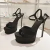 Sandali di lusso di strass gladiatore donna super alte tacchi scarpe da festa femminile piattaforma estiva sandalias