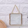 Frames Creative DIY Chain Retro Metal Po Frame High Translucent Glass Specimen Folder 2 Size Optional