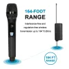 Mikrofoner DualChannel UHF Wireless Microphone UHF Dual Handheld MIC med 1200mAh laddningsbar mottagare för Karaoke Wedding Party KTV