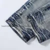 Дизайнерские женские джинсы мужчины длинная вышивка бегемой наклейки Слимная джинсовая джинсовая уличная уличная одежда скинни.