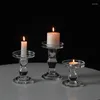 Kaarsenhouders Franse glas kandelaar Romeinse kolom romantische dinerbar houder bruiloft decor kristal heldere kaarsen